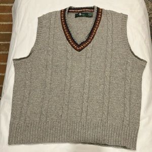 EUC Sz L (42-44) mens wool v-neck vintage sweater vest
